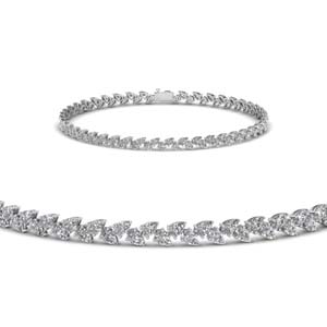 pear shaped petal style diamond bracelet in FDBR8150ANGLE2 NL WG