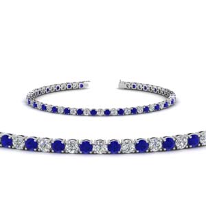4 Carat Round Sapphire Tennis Bracelet