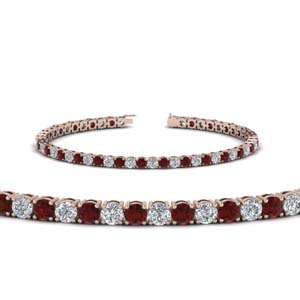 womens diamond tennis bracelet with ruby (5 carat) in FDBRC8638 5.5CTGRUDR NL RG