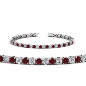 womens diamond tennis bracelet with ruby (5 carat) in FDBRC8638 5.5CTGRUDR NL WG
