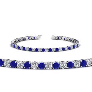 womens diamond tennis bracelet with sapphire (5 carat) in FDBRC8638 5.5CTGSABL NL WG