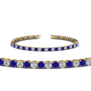womens diamond tennis bracelet with sapphire (5 carat) in FDBRC8638 5.5CTGSABL NL YG