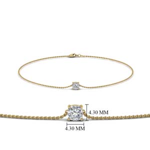 Tiny Corsage Brilliant Cut White Diamond Chain Bracelet in 14K Gold