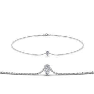 pear shaped diamond chain bracelet in FDBRC8656PE NL WG
