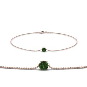 Round Emerald Chain Bracelet