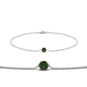 Round Emerald Chain Mother Bracelet
