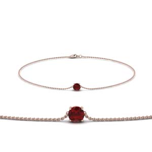 Round Ruby Chain Bracelet