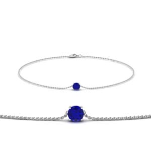 Round Sapphire Chain Bracelet