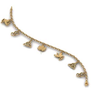 Fascinating Diamonds Love Symbol Gold Charm Bracelet for Women White Gold