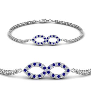 Pave Infinity Sapphire Bracelets