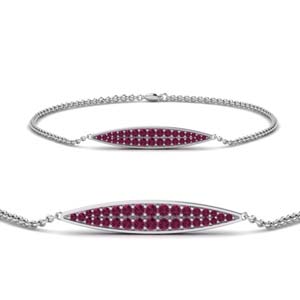 Pave Pink Sapphire Marquise Bracelet
