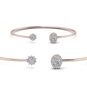 Flower Open Cuff Diamond Bracelet