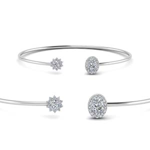 Flower Diamond Bangle Bracelet