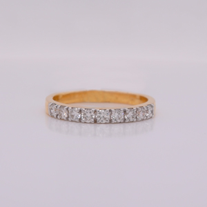 Simple Yellow Gold Pave Band