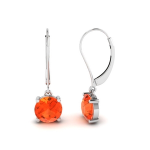orange topaz hoop earrings in sterling silver FDEAR1113GPOTO NL WG