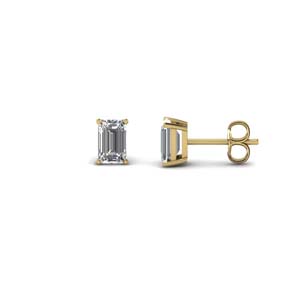 0.75 Carat Emerald Cut Diamond Earring