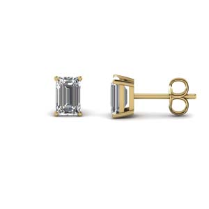 2 Carat Emerald Cut Diamond Earring