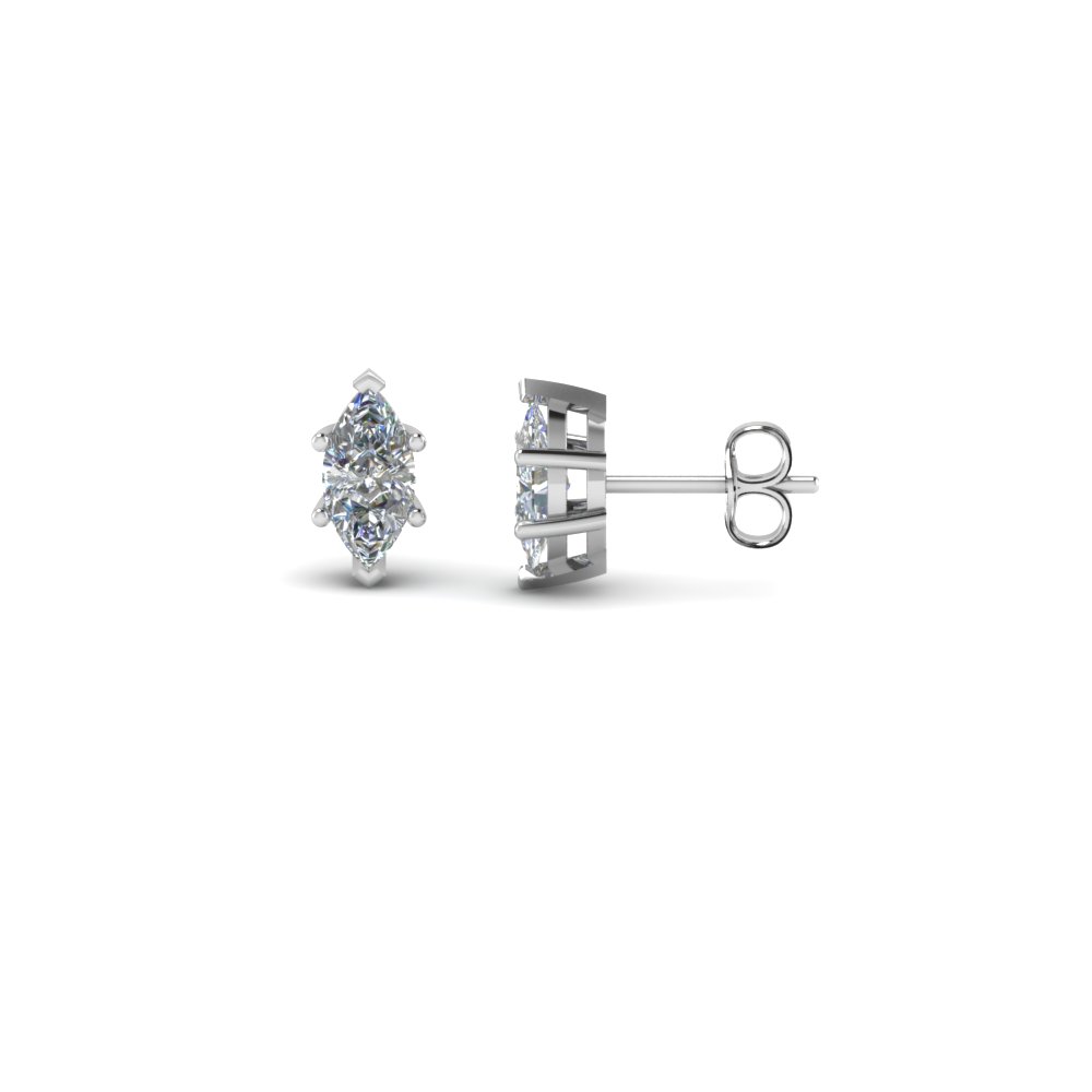 Marquise Shaped Diamond Stud Earrings In 14k White Gold Marquise Shaped Diamond Stud Earrings In 14k White Gold Fdear6mq Nl Wg