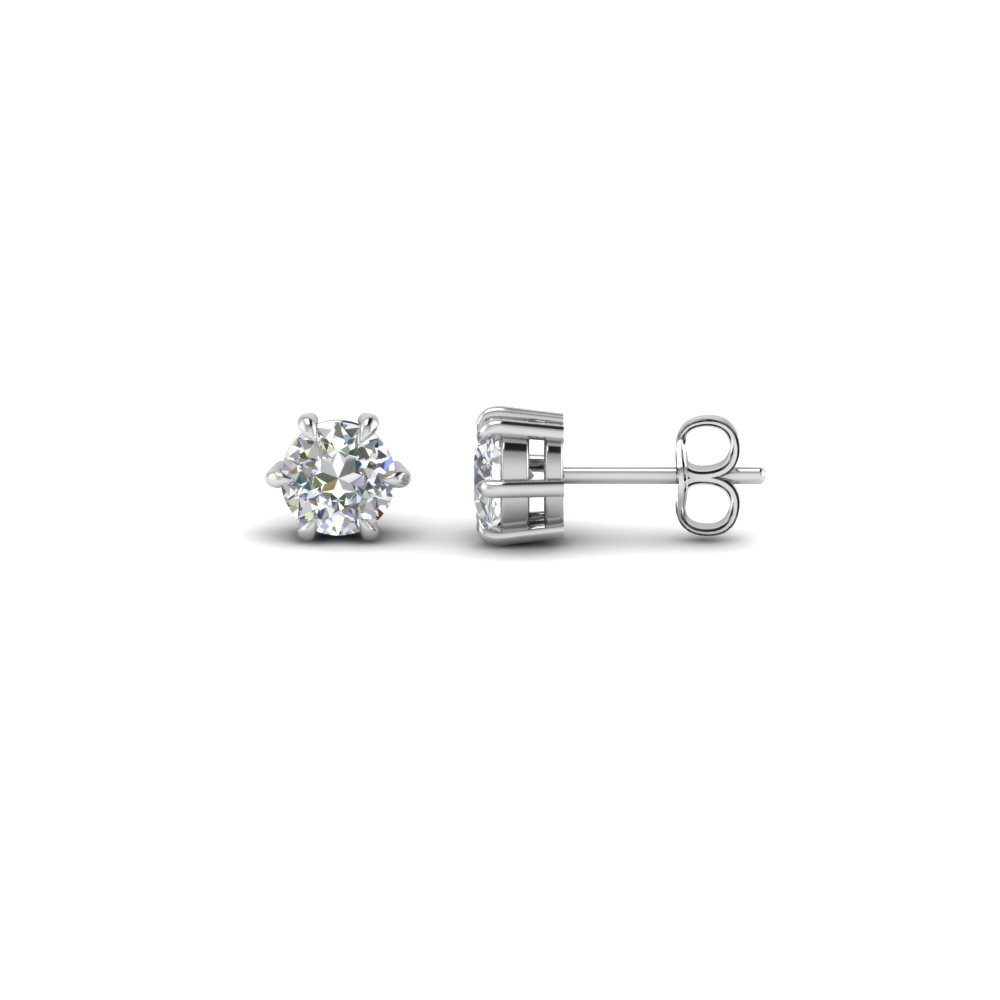 Round Cut Diamond Stud Earrings In 14k White Gold Fascinating Diamonds Round Cut Diamond Stud Earrings In 14k White Gold Fdear6ro50ct Nl Wg