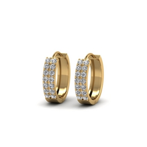 diamond wide hoop earring in 14K yellow gold FDEAR8188ANGLE1 NL YG