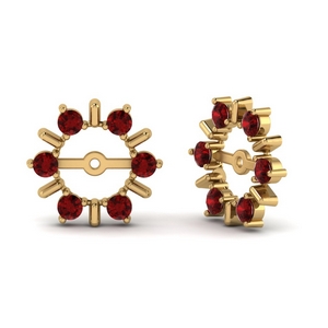 Halo Earring Jacket With Ruby