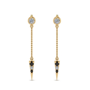 chain-drop-dangle-earring-with-black-diamond-in-FDEAR8456GBLACKANGLE1-NL-YG