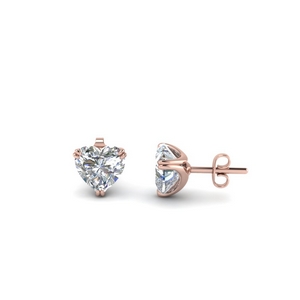 1 Carat Diamond Heart Stud Earring