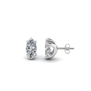 One Carat Diamond Marquise Earring