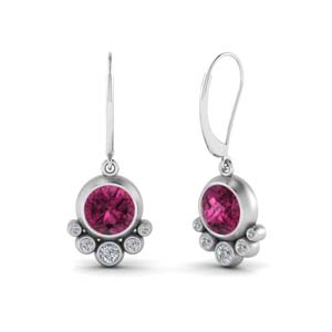 Pink Sapphire Leverback Earring