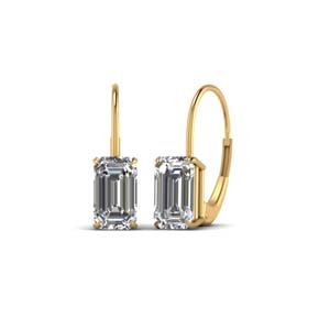 leverback diamond earrings yellow gold