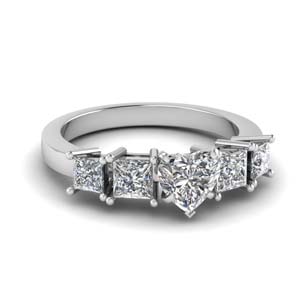 Heart Diamond Side Stone Rings