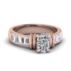 Cushion Solitaire Rings With Accents