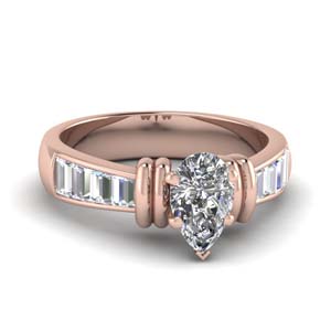 Beautiful Pear Cut Side Stone Ring Rings