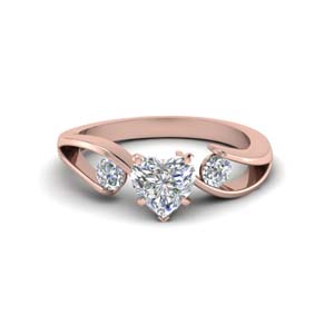 3 Stone Heart Shaped Engagement Rings
