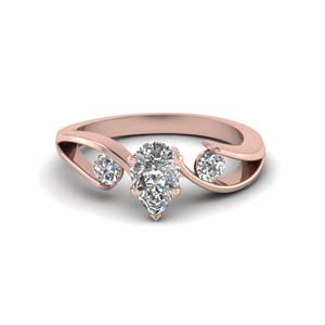 3 Stone Pear Engagement Rings