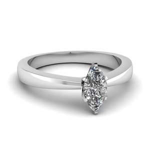 tapered traditional solitaire marquise cut engagement ring in FDENR1282MQR NL WG