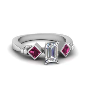 Pink Sapphire 3 Stone Ring
