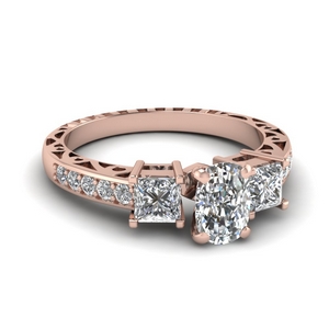 cushion cut vintage 3 stone diamond engagement ring in FDENR1816CUR NL RG.jpg