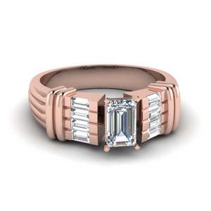 Emerald Cut & Baguette Diamond Ring