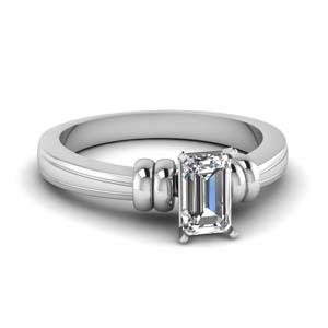 emerald cut solitaire diamond engagement ring in 14K white gold FDENR2526EMR NL WG