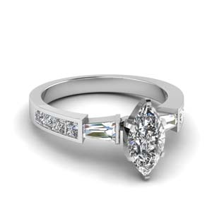Baguette 3 Stone Diamond Ring