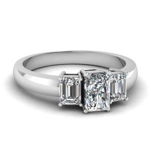 3 Stone Radiant Engagement Rings