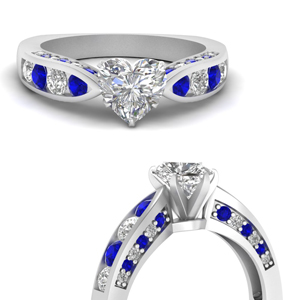 Heart Shaped Diamond & Sapphire Rings