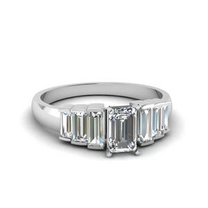 Baguette Emerald Wedding Ring