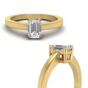 Emerald Cut Single Diamond Ring