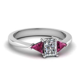 Pink Sapphire Moissanite Engagement Rings