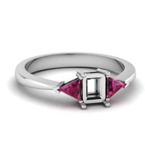 Trillion Pink Sapphire Ring Setting