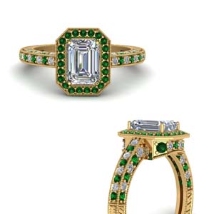 Emerald Cut Diamond Gemstone Ring