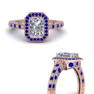 Radiant Cut Sapphire Vintage Rings