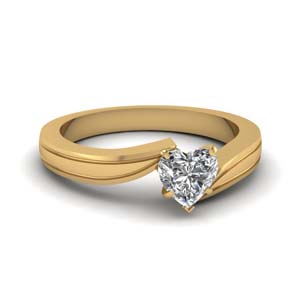 Swirl Solitaire Diamond Ring
